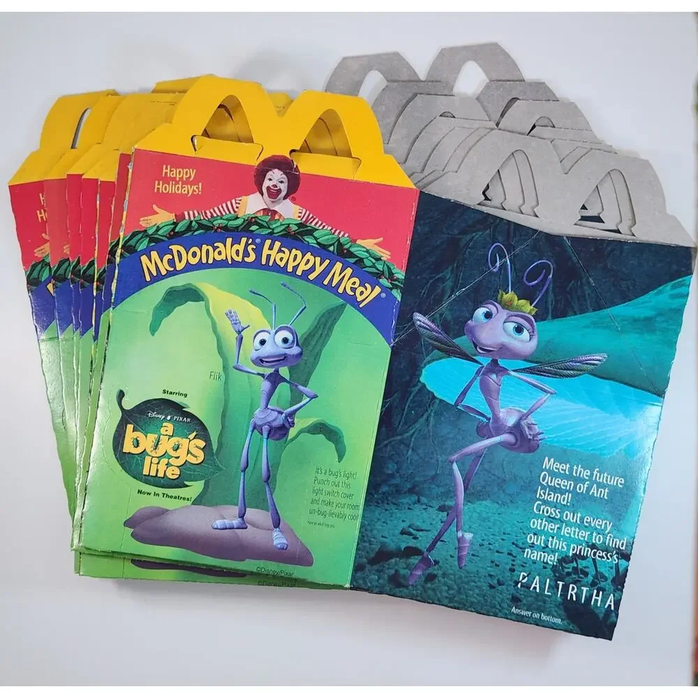 Vintage 1998 McDonald’s Happy Meal Box – Disney Pixar A Bug’s Life Movie Promo